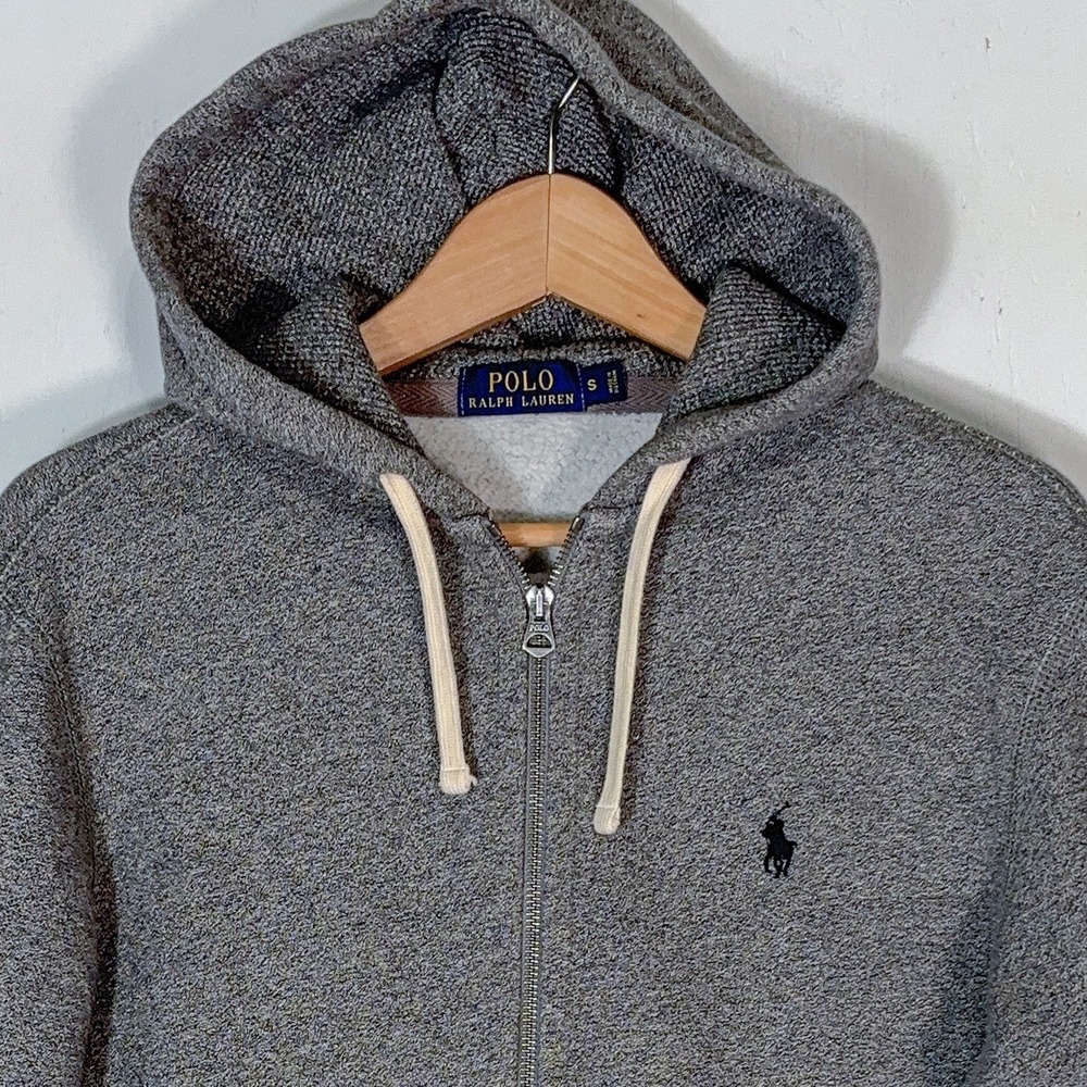 Polo Ralph Lauren Full Zip Hoodie Mens S Fleece Sweatshirt Blue Pony Preppy